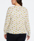 Фото #2 товара Plus Size Super Soft Floral Print Cardigan Sweater