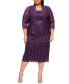 ფოტო #1 პროდუქტის Plus Size 2-Pc. Lace Jacket & Sheath Dress Set