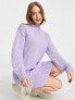 Monki knitted jumper dress in purple