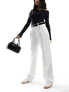 Фото #1 товара Stradivarius tailored trouser with belt in white