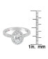 Фото #3 товара Suzy Levian Sterling Silver Cubic Zirconia Oval Cut Halo Engagement Ring