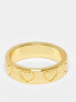 ASOS DESIGN 14k gold plated ring with engraved heart design