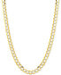 30" Two-Tone Open Curb Link Chain Necklace in Solid 14k Gold & White Gold