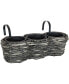 Фото #1 товара Polyrattan Hanging Over-the-Rail Tri-Planter and Liner - Charcoal