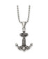 Antiqued Anchor with Rope Pendant Ball Chain Necklace