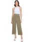 Фото #4 товара Women's High-Rise Cropped Wide-Leg Plissé Pants