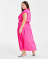 Trendy Plus Size Button-Front Tie-Waist Maxi Dress, Created for Macy's