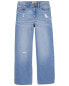 Kid Iconic Denim Wide-Leg Jeans: Rip & Repair Remix 6-6X