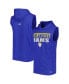 Фото #4 товара Men's Royal Los Angeles Rams Relay Sleeveless Pullover Hoodie