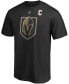 Men's Mark Stone Black Vegas Golden Knights Authentic Stack Player Name and Number Captain Patch T-shirt