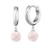 Silver round earrings with roses ERE-RQ-CR