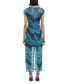 Women's Wave-Print Mesh Maxi Dress