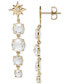 ფოტო #3 პროდუქტის White Topaz (4-5/8 ct. t.w.) & Diamond Accent Drop Earrings in 14k Gold