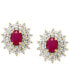 ფოტო #8 პროდუქტის EFFY® Sapphire (1/3 ct. t.w.) & Diamond (1/3 ct. t.w.) Stud Earrings in 14k White Gold. (Also available in Ruby and Emerald)