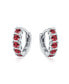 ფოტო #2 პროდუქტის Round Solitaire Cubic Zirconia AAA CZ S-Style Wave Kpop Huggie Hoop Earrings For Women .925 Sterling Silver More Colors