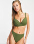 Фото #8 товара Wolf & Whistle Fuller Bust Exclusive push up bikini top in khaki texture