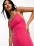 Фото #4 товара ASOS DESIGN square neck strappy maxi dress in bright pink