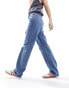 Фото #10 товара Weekday Rowe extra high waist regular fit straight leg jeans in 90s blue