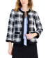 Фото #1 товара Women's Tweed 3/4-Sleeve Open-Front Blazer