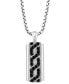 ფოტო #1 პროდუქტის EFFY® Men's Black Spinel Dog Tag 22" Pendant Necklace (1-1/5 ct. t.w.) in Sterling Silver
