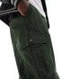 Denim Project elastic detailed utility trousers in green