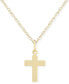Flat Cross Necklace Set in 14k Gold