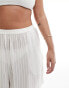 Фото #4 товара Esmee Curve stripe beach short co-ord in white