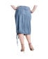 ფოტო #2 პროდუქტის Plus Size Modern Women's Denim Tencel Adjustable Hem Skirt