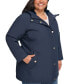 Фото #3 товара Women's Plus Size Hooded Anorak Raincoat