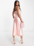 Фото #2 товара River Island chain strap midi slip dress in bright pink