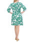 ფოტო #2 პროდუქტის Plus Size Floral-Print 3/4-Sleeve Dress