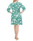 Plus Size Floral-Print 3/4-Sleeve Dress