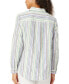 Фото #2 товара Women's Striped Button-Up Tunic Linen Top