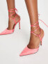 Фото #7 товара ASOS DESIGN – Prize – Schuhe in Korallenrot mit hohem Absatz und Beinschnürung