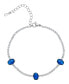 ფოტო #1 პროდუქტის Simulated Sapphire and Cubic Zirconia Tennis Bracelet