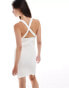 Фото #4 товара ASOS DESIGN shirred halter mini dress in white