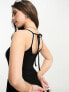 Фото #3 товара ASOS DESIGN Petite scoop neck strappy midi with side seam detail in black