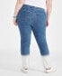 Фото #4 товара Plus Size High Rise Dip-Dye Straight-Leg Jeans, Created for Macy's