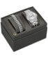 Men's Crystal Stainless Steel Bracelet Watch 42mm Gift Set