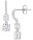 ფოტო #1 პროდუქტის Cubic Zirconia Double Stone Linear Drop Earrings