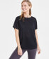 Фото #1 товара Women's Birdseye Mesh Short-Sleeve T-Shirt, Created for Macy's