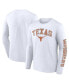 Фото #1 товара Men's White Texas Longhorns Distressed Arch Over Logo Long Sleeve T-shirt