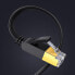Kabel sieciowy internetowy płaski patchcord U/FTP Cat. 7 10Gb/s 0.5m czarny