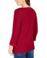 Фото #2 товара Блузка женская Karen Scott 3/4-рукав Henley Shirt, созданная для Macy's.