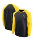 Men's Black, Gold Pittsburgh Steelers Historic Raglan Crew Performance Sweater