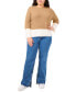 ფოტო #3 პროდუქტის Plus Size Colorblocked Crewneck Sweater