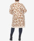 Фото #2 товара Plus Size Leopard Print Open Front Sherpa Sweater