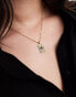 Фото #3 товара ASOS DESIGN Curve 14k gold plated necklace with square textured pendant in gold tone