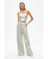 Фото #3 товара Women's Metallic Printed Pants