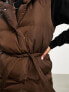 Фото #3 товара Threadbare Albert tie waist hooded gilet in chocolate brown